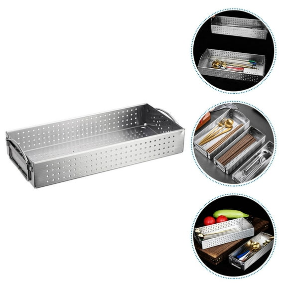 Worgeous Covered Utensil Organizer Chopsticks Storage Case 304 Stainless Steel 1Set
