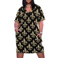 thumbnail image 1 of Fleur-de-lis-vestido holgado de lujo para mujer traje de noche con bolsillos, 1 of 7