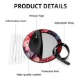 thumbnail image 4 of Petal Flower 2Pcs PU Leather Round Luggage Tags with Privacy Cover and Name ID Tag for Suitcase, Handbags, Backpacks, School Bags, 4 of 6