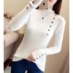thumbnail image 4 of Suéter de cuello alto medio de estilo coreano para mujer, suéter adelgazante de otoño, jersey de manga larga ajustado, top de moda para mujer, 4 of 6