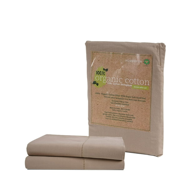 Fundas de almohada LANE LINEN 100% algodón orgánico tamaño king size (50 x 90 cm)
