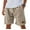 Khaki #170, variant on Godokuleh Lininco Mens Shorts, Mokaloha Mens Shorts, Men's Breathable Linen Embroidered Logo Loose Holiday Short Dark Blue 2XL