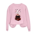 thumbnail image 2 of Inverlee Women's Cauldron Pumpkin Ghost And Bat Graphic Crewneck Sweatshirt Spooky Season Womens Everyday Halloween Themed Sweatshirt Pink S-XXL, 2 of 5