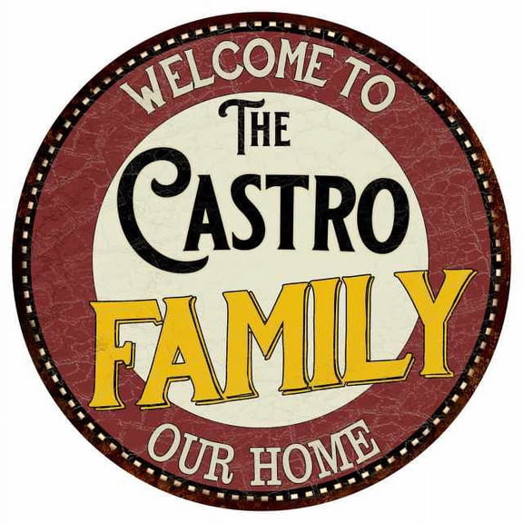 The Castro Family 14" Round Metal Sign Kitchen Game Room Decor 100140038195
