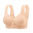 thumbnail image 3 of EliteGoogv Front Closure Bras For Women Wireless Bras For Women Full Coverage Bras For Women Seamless Stylish Pattern Womens Bras Comfort Fit Everyday Bras For Women Beige L, 3 of 6