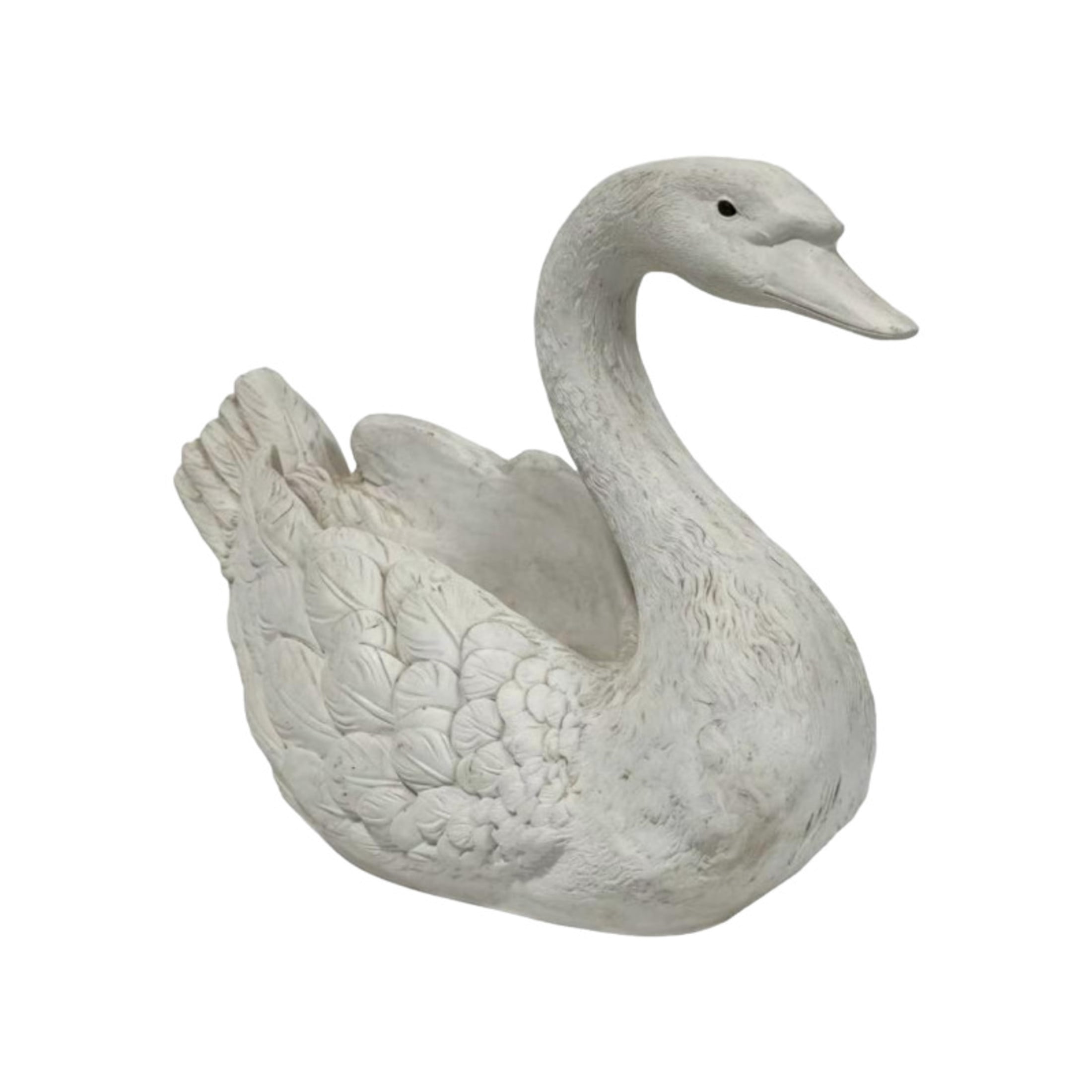 GDF Studio White Swan Statue Planter, Weather-Resistant Resin Garden Flower Pot Sculpture for Pond Patio Lawn Backyard