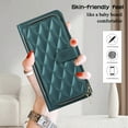 thumbnail image 6 of Allytechgroup for iPhone 12 Pro / 12 6.1" Wallet Case, Premium PU Leather Magnetic Buckle Zipper Pocket Card Slots Flip Stand Protective Cover with Hand Strap & Shoulder Strap - Darkgreen, 6 of 12