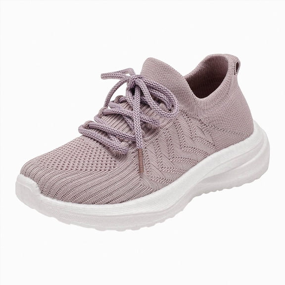 enyan Little Boys Girls Soft Strap Mesh Jogger Athletic Sneakers (Little Kid/Big Kid) Purple,4