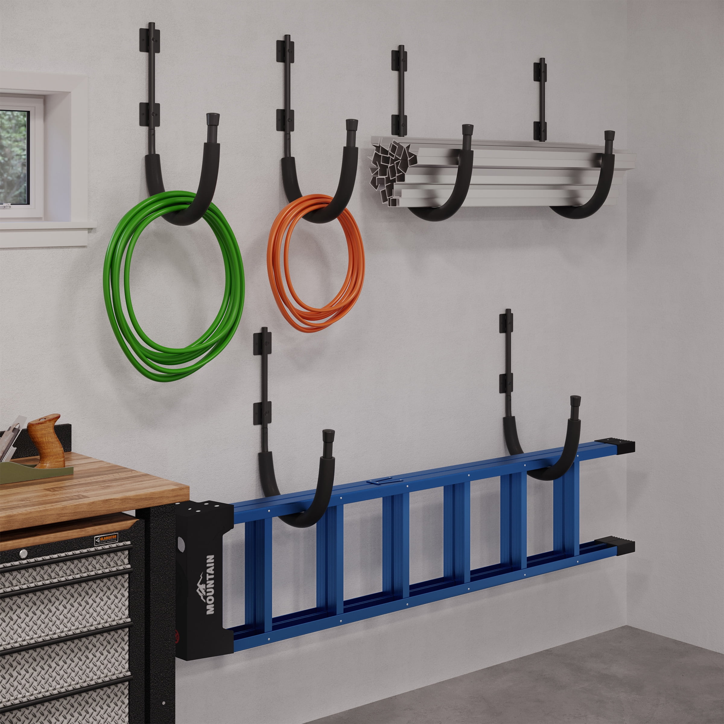 Rad Sportz Garage Hooks 2-Pack - 100lbs Weight Capacity Storage Hangers