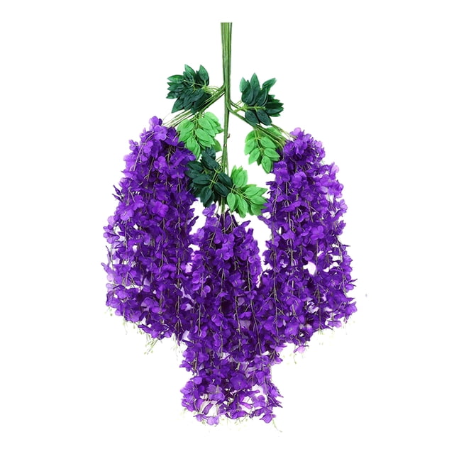 Flores artificiales de glicina, guirnalda colgante de glicina falsa, cadena de flores de seda sintética para arco de boda, ceremonia, fiesta, jardín, hogar, decoración de fondo.
