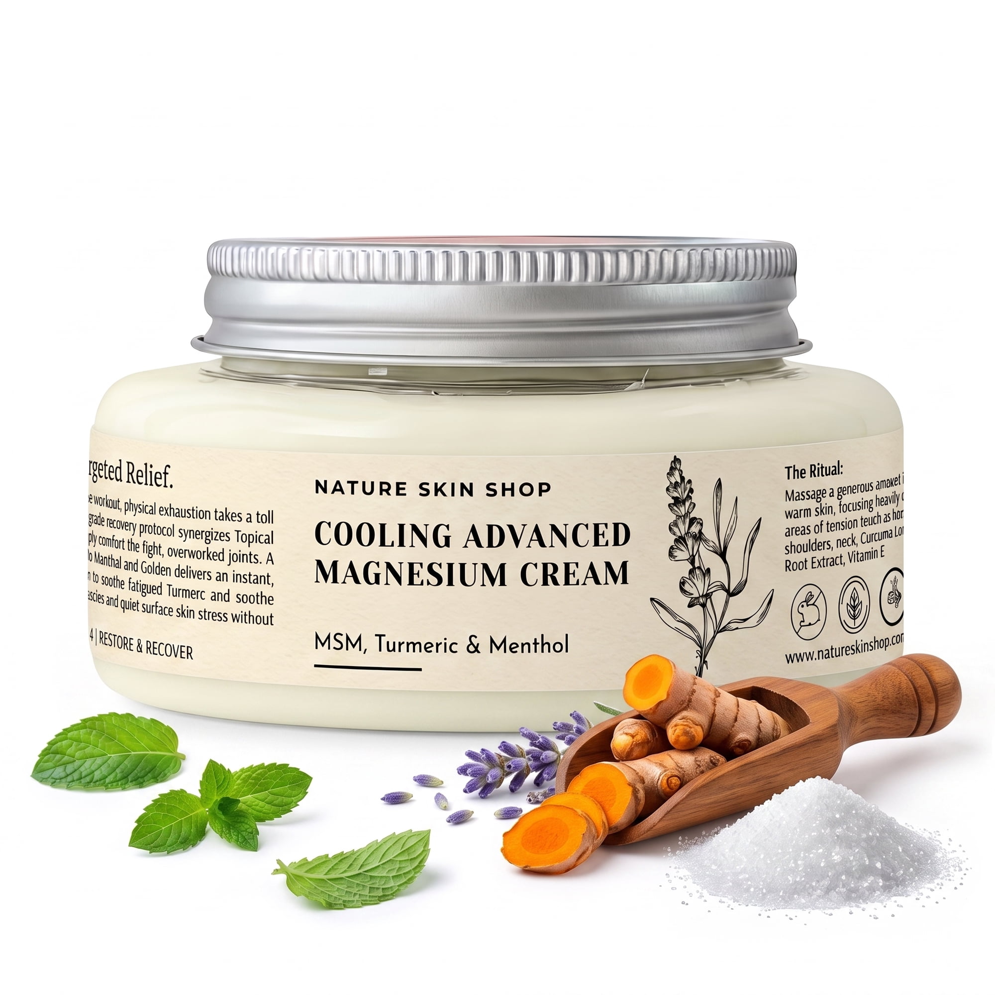 Nature Skin Shop Magnesium Cream With MSM And Menthol Recovery Butter, 4 oz