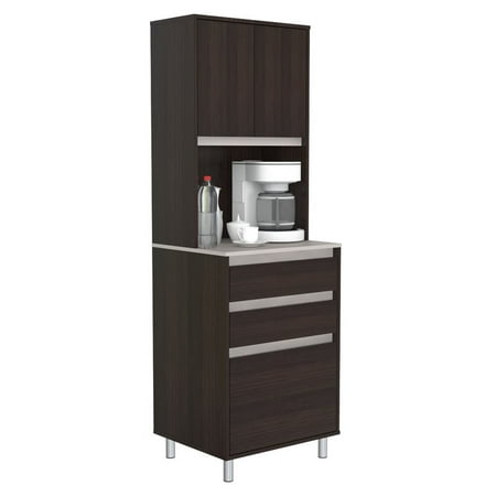 Inval Ambrossia Laminate 2-Door Breakroom Cabinet 24"W, Espresso and Grey