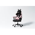 thumbnail image 4 of Seenda Pink Gaming Chair with Cat Ears and Lumbar Support, Ergonomic Computer Chair with Headrest, Comfortable Cute Cat PU Leather Game Chair for Girls and Adults, 4 of 6