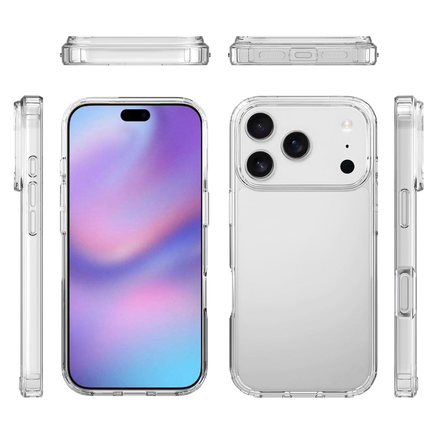 Hybrid Case with Air Cushion Technology for iPhone 17 Pro Max - Transparent