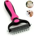 thumbnail image 1 of Pet Grooming Tool 2 Sided Undercoat Rake for Dogs & Cats Safe and Effective Dematting Comb for Mats&Tangles Removing No More Nasty Shedding or Flying Hair, 1 of 5