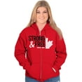 thumbnail image 3 of Canada Strong And Free Maple Leaf Unisex Fleece Graphic Zip Up Hoodie Brisco Brands 2X, 3 of 5