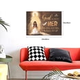thumbnail image 4 of God Is With Her She Will Not Fall Canvas Wall Art, Praying Woman Inspirational Christian Canvas Wall Art, Bedroom Home Office Decor, Ideal Gift for Moms Daughter, 4 of 7
