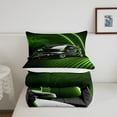 thumbnail image 4 of YST Full Size Race Car Bedding Sets For Boys Kids Bedroom, Cool Racing Car Comforter Set Extreme Sport Car Down Comforter Speed Sports Car Quilt 3 Pieces With 2 Pillow Cases, Green Black, 4 of 5