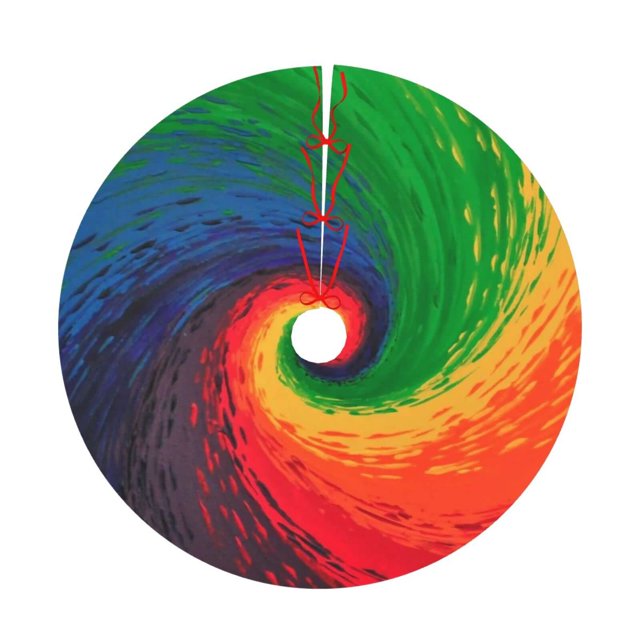 Faldón para árbol de Navidad, diseño abstracto colorido, 91 cm