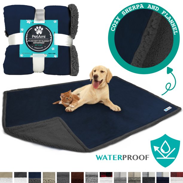 PetAmi WATERPROOF Dog Blanket for Bed Couch Sofa Waterproof Dog Bed