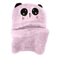 thumbnail image 4 of VNKIDY Girls Boys Earflap Hats Kids 2-in-1 Hood With Attached Scarf Plush Warm Pullover Hat For Winter Outdoor Daily Wear Pink, 4 of 4