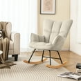 thumbnail image 2 of Giantex Linen Nursery Rocking Chair with High Backrest Padded Armrests & Seat for Nursery Light Grey, 2 of 10