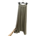 thumbnail image 4 of Vacation Outfits Long Skirts for Women Women's Solid Color Drawstring Elastic Waist Long Skirt Army Green Xxxl, 4 of 7
