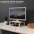 thumbnail image 3 of VIVO 15" Desktop Stand Monitor Riser, Desk Organizer, Light Wood Top, White Legs, 3 of 9