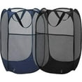 thumbnail image 7 of Aplter Pop Up Laundry Hamper Mesh Laundry Baskets with Side Pocket,Foldable Dirty Clothes Hamper for Cruise,Travel,College Dorms,(Black+Blue), 7 of 7
