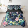 thumbnail image 2 of Manfei Cartoon Animal Dragon Bedding Comforter Set 7-Piece,Oil Painting King Bedding Sets,Watercolor Flower Floral Bed Sheets,Ultra Soft Room Decor Reversible, 2 of 7