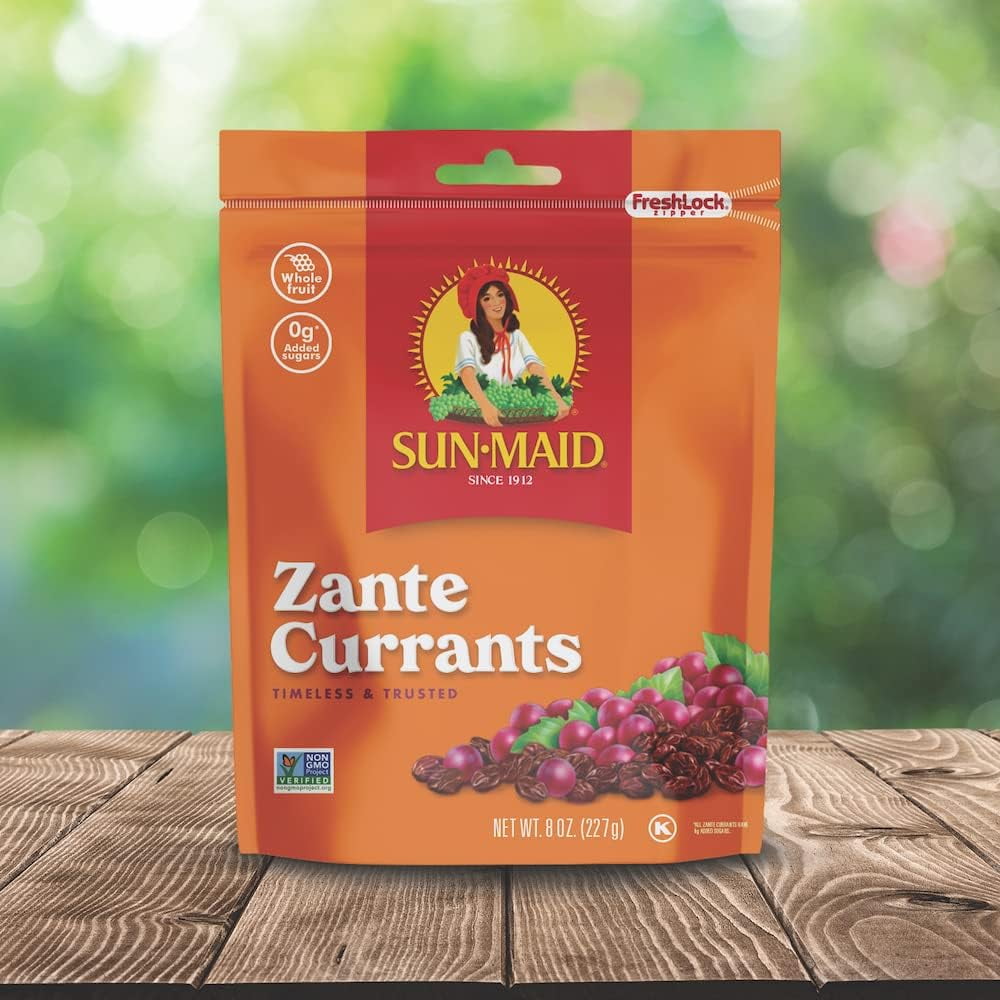 Sun-Maid California Sun-Dried Zante Currants - COC1(4 Pack) 8 oz Resealable Bag - Dried Fruit Snack for Lunches and Snacks