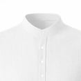 thumbnail image 6 of Mens Knit Henley Pullover Shirts Short Sleeve Ribbed Textured Shirt Casual Vacation Beach Shirts White, 6 of 6