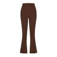 thumbnail image 6 of FUNUONY Women's Flare Pants with Pockets High Waisted Bootcut Work Trouser-Flare Workout Gym Pants Women's Stretchy Straight Dress Pants Tall Petite Regular for Work Business Coffee L, 6 of 6