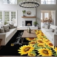 thumbnail image 3 of Area Rug for Living Room, Sunflowers Non-Slip Indoor Ex Large Carpet for Bedroom/Dining Room, Yellow Summer Botanical Elegant Pastoral Washable Low-Profile Rectangle Floor Runner Rugs - 8 x 10 Ft, 3 of 8