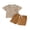 Brown 2, variant on Toddler Baby Boys Summer Outfits Adorable Football Embroidery Short Sleeve Tops and Striped Shorts Set