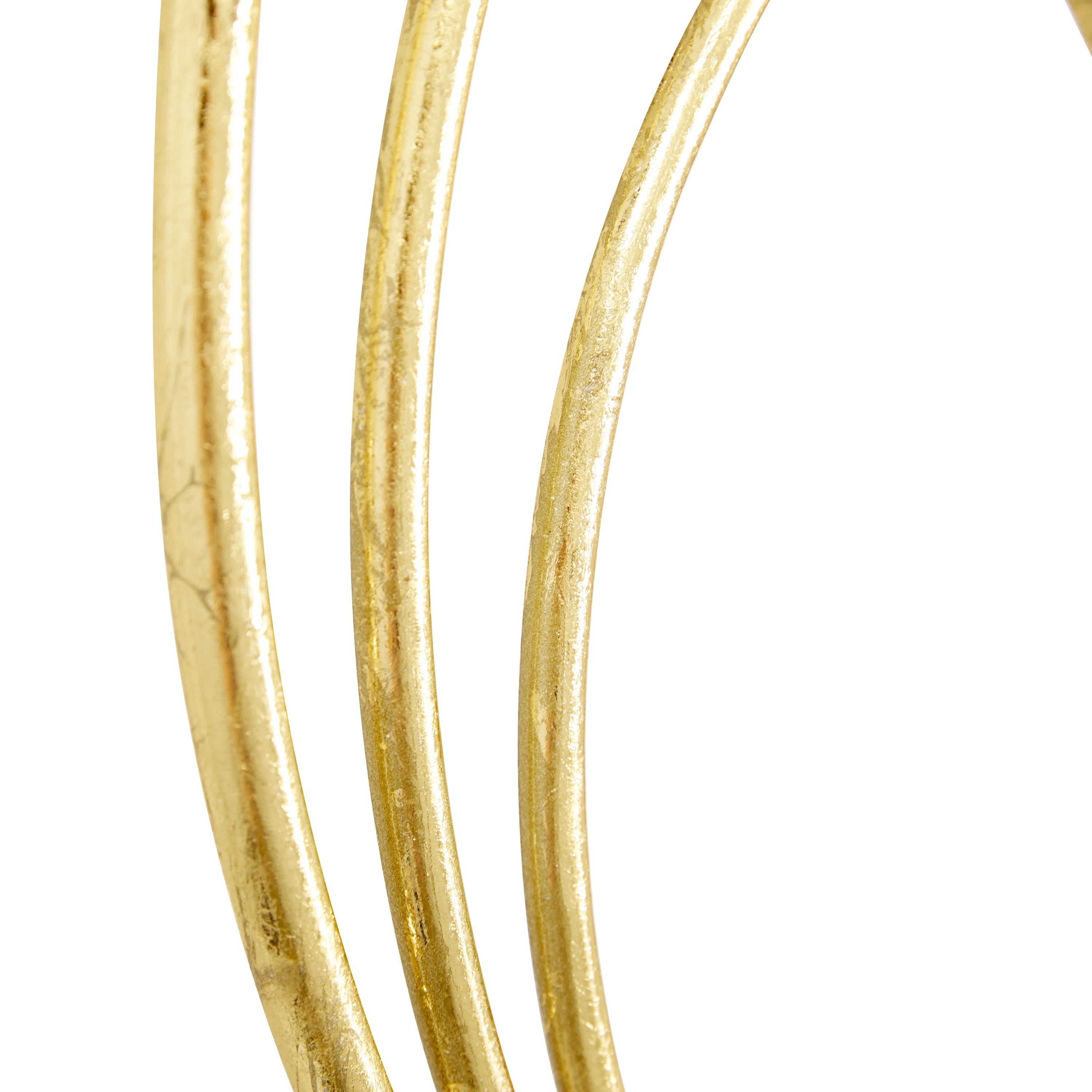 8" x 24" Gold Metal Abstract Sculpture with Black Base, by CosmoLiving by Cosmopolitan