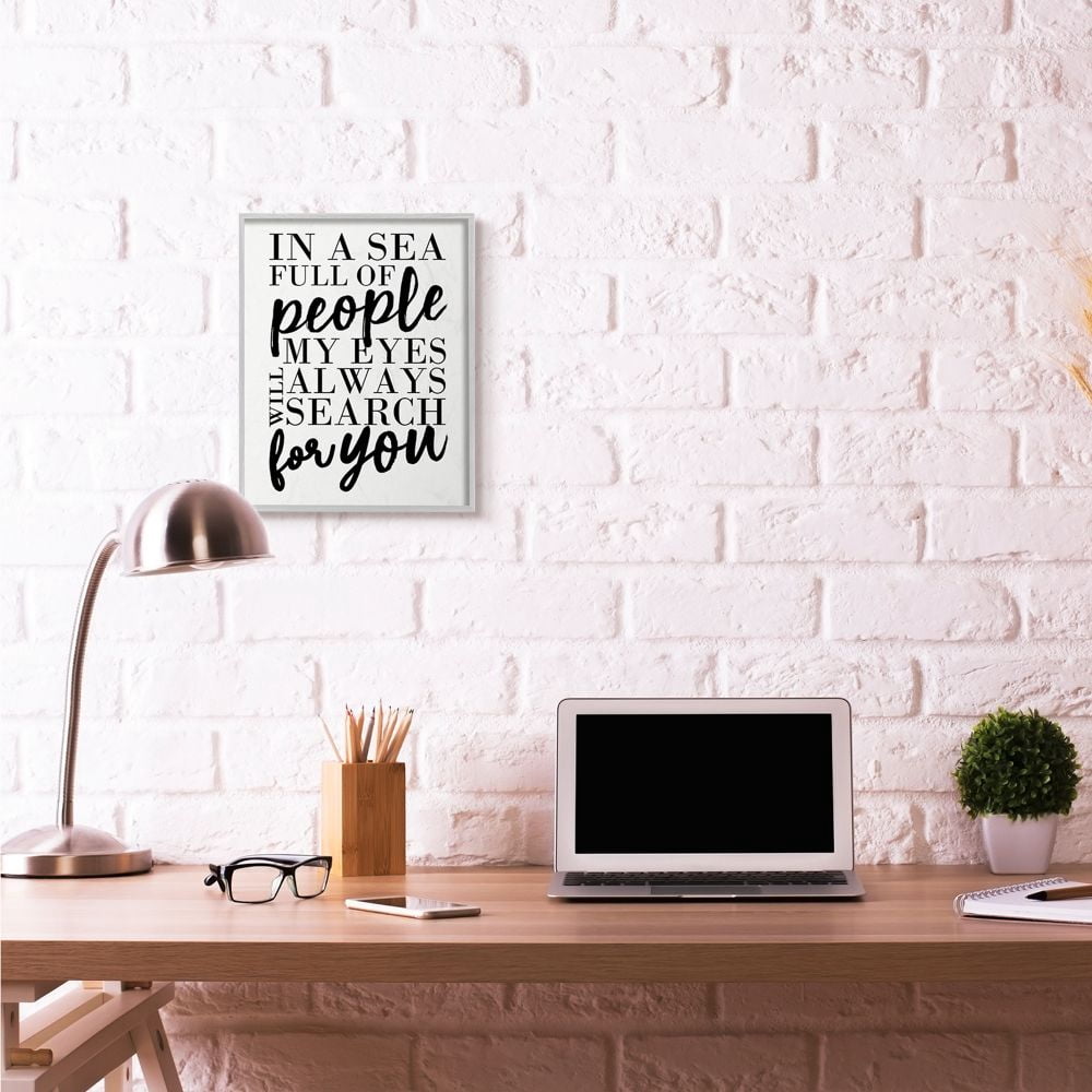 Stupell Industries Always Search For You Romantic Family Word Design Framed Wall Art by Erica Billups