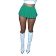 thumbnail image 1 of hirigin Women Pleated Skirt, High Waist Solid Color Mini Bottoms A-line Skirt for Party Club, 1 of 6