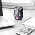 thumbnail image 3 of 12oz Stemless Wine Tumblers Dark Blue Princess Castle Night Pattern Vacuum Insulated Stainless Steel Travel Tumbler Cups Mug with Lid and Straw for Champaign,Cocktail,Beer with Cleaning Brush, 3 of 5
