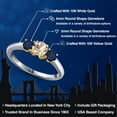 thumbnail image 2 of Gem Stone King 10K Two Tone Gold Peach Morganite and Blue Sapphire Engagement Ring for Women | 1.10 Cttw | Round 5MM | Gemstone October Birthstone | Size 6, 2 of 6