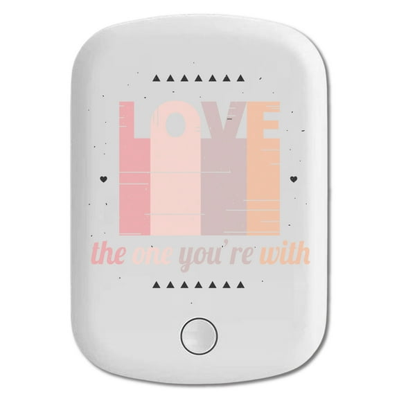 DistinctInk Magnetic Battery Pack, 5000 mAh Wireless Portable Charger with USB-C Cable, Compatible with MagSafe iPhone 14 / 13 / 12 Series - Love One You're With