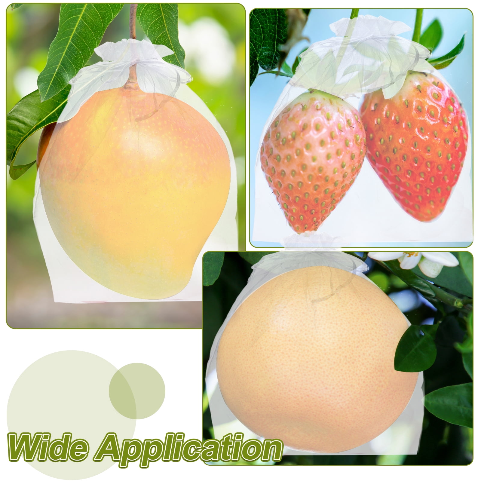 10Pcs Mesh Net, Netting Bags 21.7x13.8 inch 40D Garden Mesh Netting with Drawstring Bird Barrier Bags for Plant Fruit Flower Vegetable, White