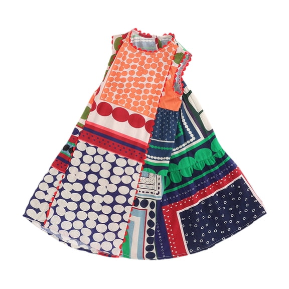 ATOGUTA Kid Dresses Sleeveless Summer Dress Kids Casual Crewneck Loose Beach Dresses Size 3T-13, Multicolor