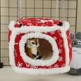 thumbnail image 2 of comerut Small Animal Hammock Christmas Print Keep Warm Pet Bed Squirrel Guinea Pigs Sleeping Nest House for Chinchilla, 2 of 8