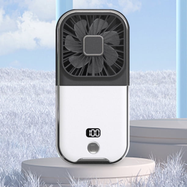 Ventilador portátil Wdftyju mini ventilador USB plegable con pantalla digital negro 3000 mAh 3 velocidades soporte de teléfono