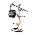 thumbnail image 1 of Lámpara de mesa con forma de vela, candelabro de metal, regalo artístico, centro de mesa, soporte para linterna, candelabro para escritorio, oficina, Marrón claro, 1 of 9