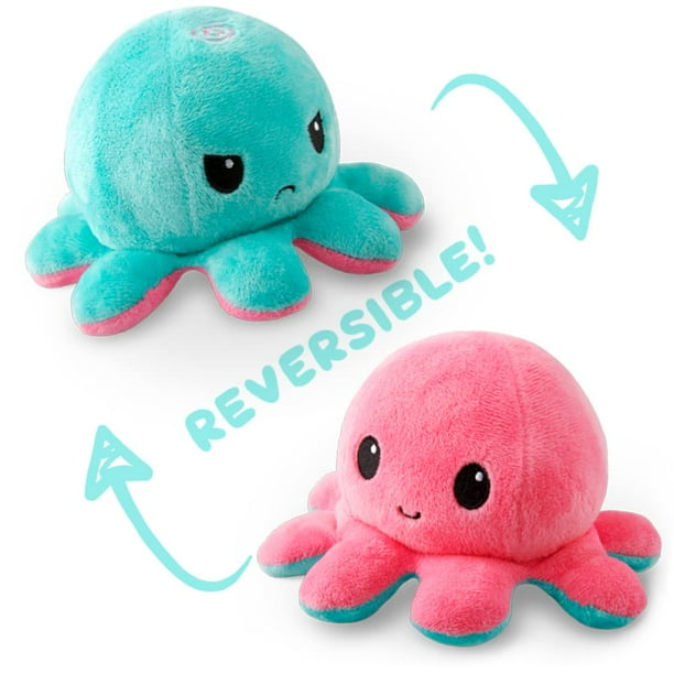 TeeTurtle The Original Reversible Octopus Plushie Pink Aqua