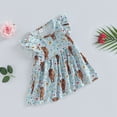 thumbnail image 4 of Fortune Robe Western pour Bébé Fille Manches Courtes Imprimé Bétail Robe Cowgirl, 4 of 7