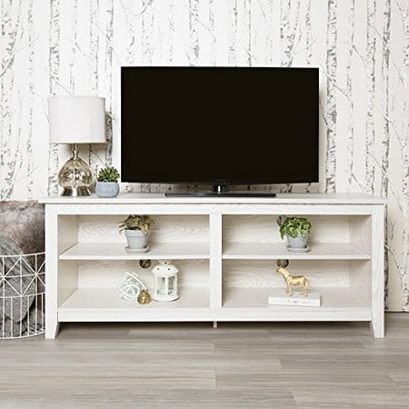 Modhaus Living Modern 58 Inch White Wooden Media Cabinet Tv Stand Modhaus Living Modern 58 Inch White Wooden Media Cabinet Tv Stand With 4 Shelves Includes Pen