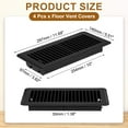 thumbnail image 2 of 4x10 Inch Floor Vent Covers, Floor Registers Metal Walkable Air Vent Covers Easy Adjustable Air Supply Lever, Black 4 Pcs, 2 of 7